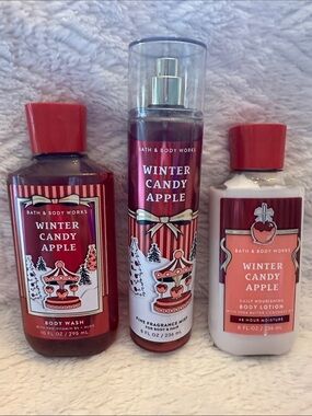 Bath & Body Works Winter Candy Apple Body Wash, Mist & Lotion Trio